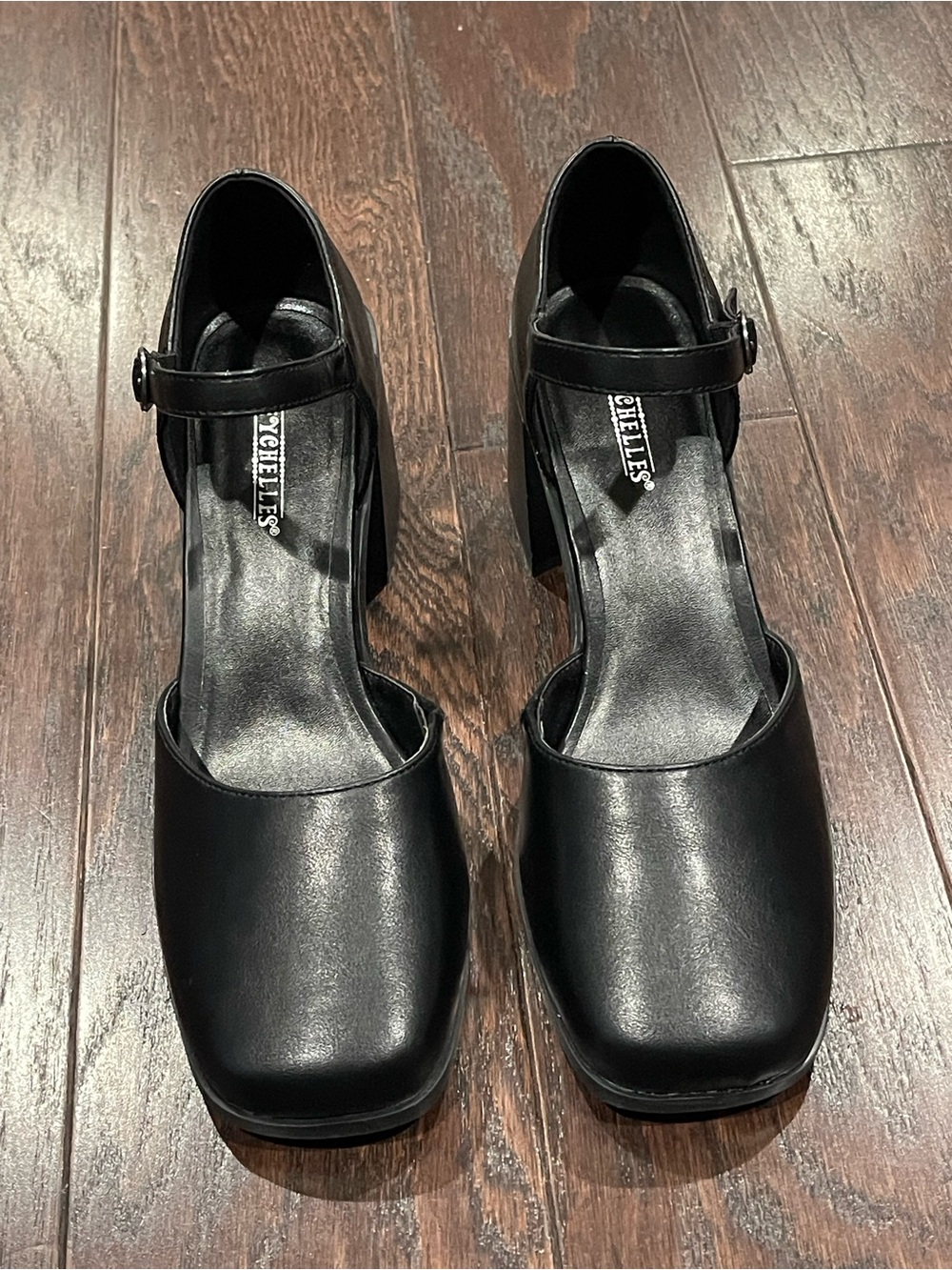 Seychelles Women Black Faux Leather Strappy Square Toe Ankle Strap Heel Size 10M - Picture 3 of 8